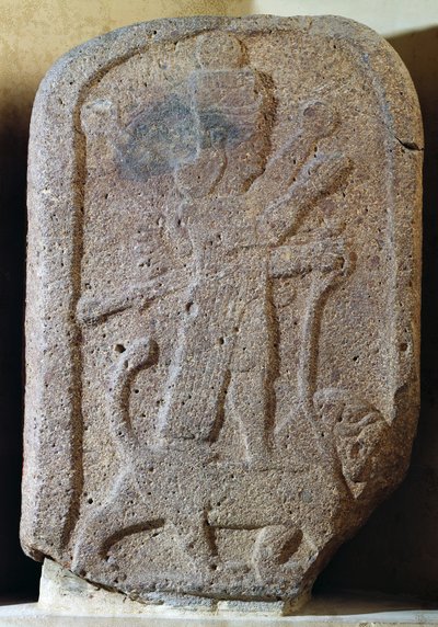 Stele depicting Ishtar of Arbele on a lion by Assyrian